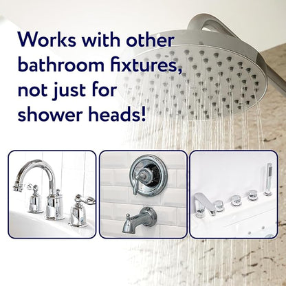 IMPRESA Shower Head Cleaner Solution for Hard Water - 8 fl oz Unscented - Lime Deposit Remover & Descaler for Shower Heads - Restores Water Flow - Made in USA