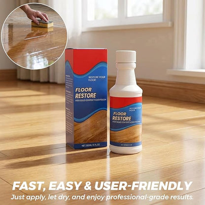 SakerPlus Floor Restore Cleaner, High-Solid Floor Polish for Shine Renewal & Protective Layer, Helps Reduce the Look of Small Scratches, Quick-Drying Clear Finish 5 fl oz (7-Pack)