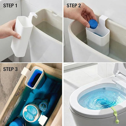 Toilet Tank Tablet Holder, Clip-On in-Tank Dispenser with Dual Clips, Helps Contain Tablet Residue and Extend Tablet Life, Reusable Toilet Tank Holder for Standard Toilets (1-Pack)
