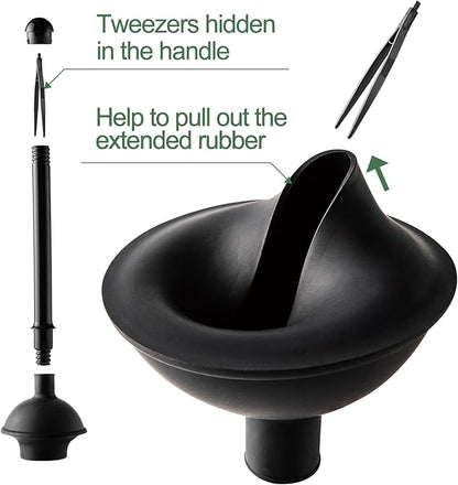Eyliden Toilet Plunger and Brush, 2 in 1 Toilet Bowl Brush Plunger Set with Holder, Bathroom Cleaning Tools Combo with Caddy Stand, Nylon Bristles, Shatter-Resistant Plastic, Black