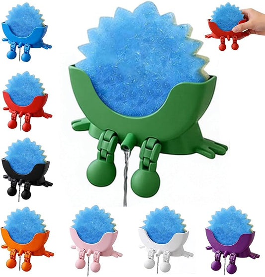 Cute Hanging Sponge Holder with Drainage, Peeing Scrub Sponge Holder, Ponge Holder for Kitchen Sink, Funny Sponge Stand for Kitchen Sink, 3D Printing Countertop Sponge Holders (Green)