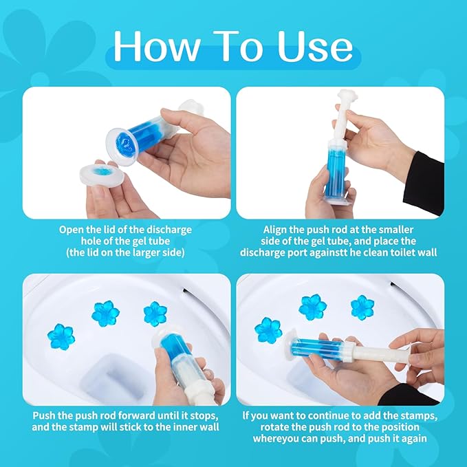 YUCO Toilet Gel Stamps Floral Shaped Toilet Bowl Cleaner Gel, Helps to Clean the Toilet, Preventing Urine Stains and Limescale Keeping it Fresh and Clean(Pack of 1, Ocean)