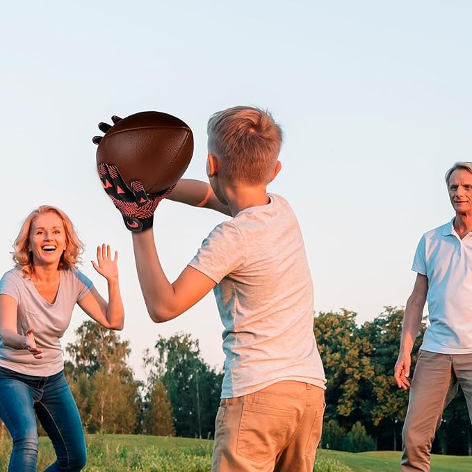 Youth Football Gloves Kids Silicone Grip Receiver Gloves with Super Stick Ability for Best Game Experience