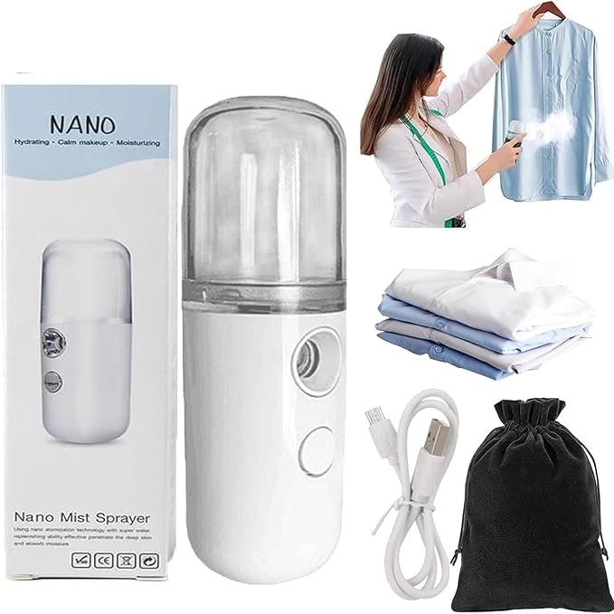 Easy Care Sunshine 15s Heat up Mini Travel Steamer, Easycare Sunshine Mini Travel Atomizer, Mini Handheld Garment Steamer, Fabric Steam Iron for Home and Travel (White)