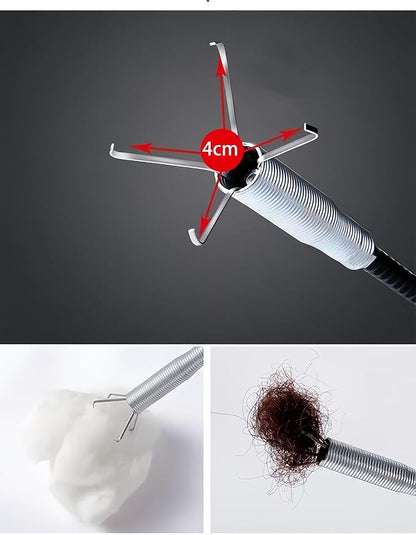 Drain Snake Cleaner Tool, 65 Inch Flexible Spring Auger with Claw, Universal Drain Clog Remover for Kitchen Sink, Bathroom, Toilet