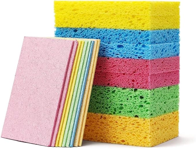 6 - Pack Non-Scratch Scrub Sponges - Sponges for Dishes and Washing Dishes, Cleaning Sponges for Kitchen Home Office, Magical 3D DIY Art and Craft Suppliers（Pink）