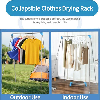 Lmaray Portable Garment Rack, Compact Folding Clothes Drying Rack, Mini Clothing Rack for Travel, Camping, RV, Dance Costume, Laundry Indoor, Outdoor (Larger)