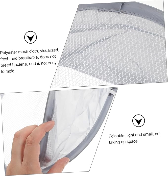 CHILDWEET 1pc Wall Hanging Laundry Bag Foldable Storage Basket for Bathroom Lightweight Organizer for Clothes Toys and Towels Gray