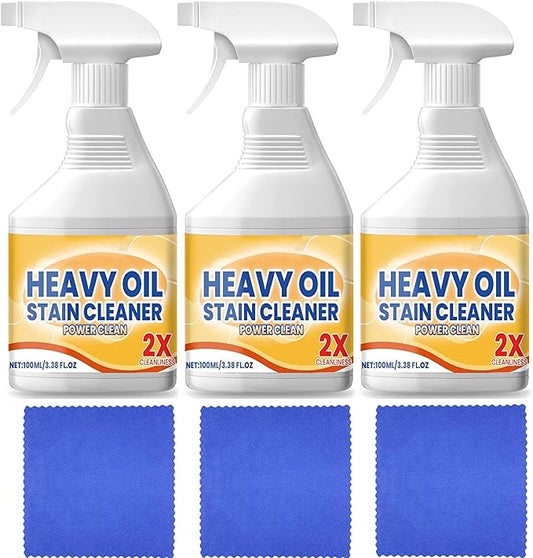 Kitchen Heavy Oil Cleaner Spray, 3.38 Oz All Purpose Kitchens Heavy Oil Cleaning Agent, Grease Remover, Multipurpose Kitchen Cleaner Spray for Stove, Oven, Dishwasher and Appliances (3PCS)