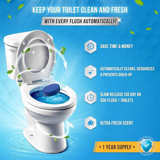 ACTIVE Automatic Toilet Bowl Cleaner Tablets and Messy Kids Stain Remover - Includes 12ct Toilet Cleaning Tablets and 12oz Messy Kids Stain Removal Spray