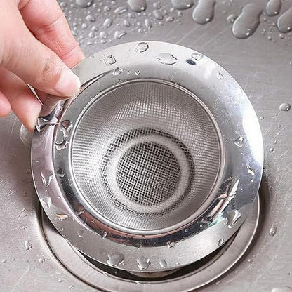 Kitchen Sink Drain Strainer Sink Stainless Steel Protectors for Kitchen Sink Stopper Dishwasher Safe Catcher Basket Cover Filter Trap Screen Large Wide Rim 11.5cm/4.5" Diameter (3in)