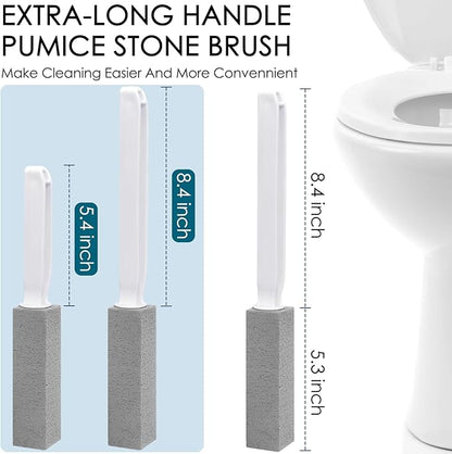 12 Pack Pumice Stone Toilet Bowl Cleaner with Extra Long Handle, Pumice Stone for Toilet Cleaning Toilet Stain Remover Heavy Duty Pumice Toilet Scrubber Brush Removes Hard Water Stains Limescale