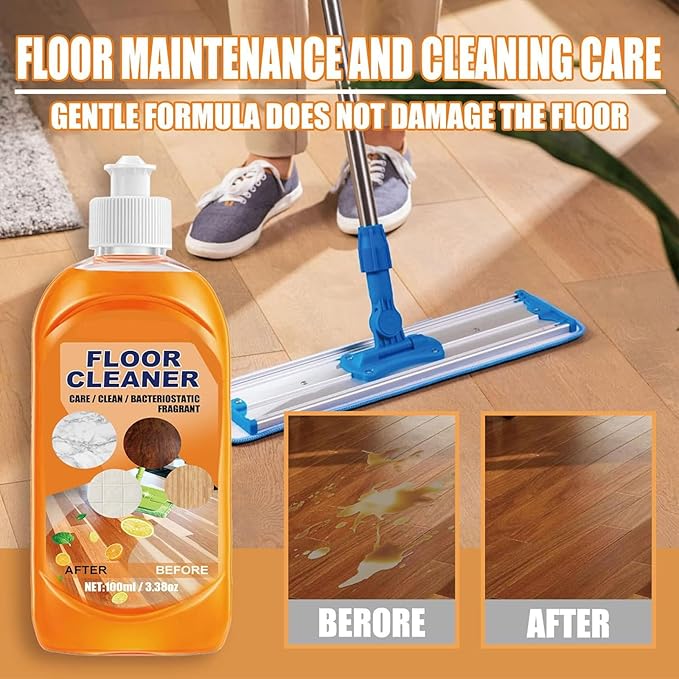 Floor Cleaner, Powerful Decontamination Floor Cleaner, Orange Floor Cleaner, Multipurpose Floor Cleaner Liquid for Wood Floor, Ceramic Tile (3PC)