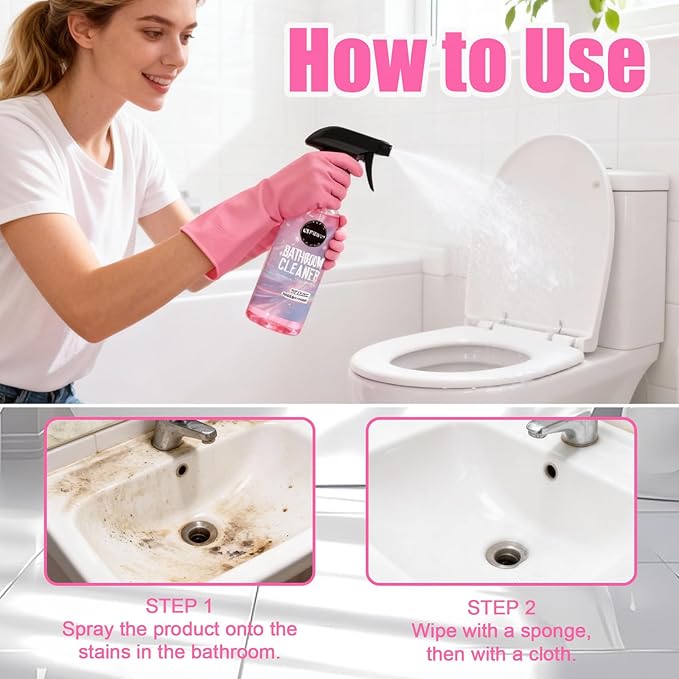 Bathroom Cleaner - 4.22 Fl Oz Bathroom Descaler Foam Cleaner, Gentle Formula Foaming Bathroom Cleaner, Bath Room Spray for Showers, Bathtubs, Glass Surface (1 PC)