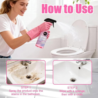 Bathroom Cleaner - 4.22 Fl Oz Bathroom Descaler Foam Cleaner, Gentle Formula Foaming Bathroom Cleaner, Bath Room Spray for Showers, Bathtubs, Glass Surface (1 PC)