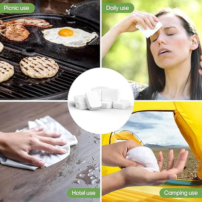 Compressed Towel Tablets Thicken, 20 Pack Disposable Face Towel, Individually Wrapped Reusable Washcloths, Compact Clean Towels Mini Portable for Travel Guests Baby Dog Camping Beauty(Green)
