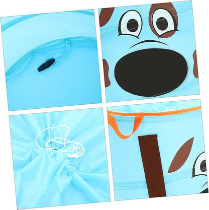 Cabilock 1Pc Nordic Style Foldable Fabric Storage Bucket with Handles Portable Laundry Hamper for Clothes and Toys Large Capacity Organizer for Dormitory Bedroom Nursery Light Blue