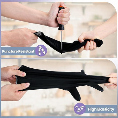 Hushee 24 Pcs Rubber Cleaning Gloves for Dishwashing Reusable Kitchen Household Gloves Bulk with Microfiber Cleaning Rags