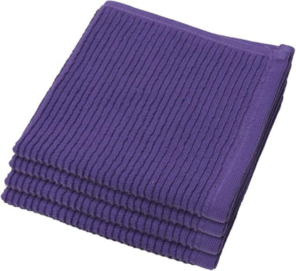 Now Designs Ripple Kitchen Dishcloth, Set of 4, Prince Purple