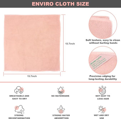 Enviro Cleaning Cloth(Pink), Quality Replacement for Norwex Enviro Cloth, Basic Package, for Cleaning Home, car, Restaurant, bar, Hotel Office. Only Water is Needed to Complete The Cleaning