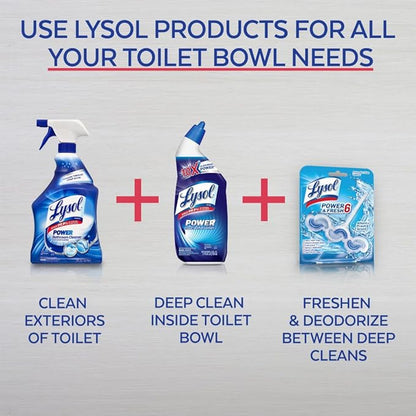Lysol Power Toilet Bowl Cleaner, Bleach, 24oz, Pack of 12