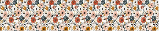 Vintage Rose Wallpaper Border 196x4 Inch Peel and Stick Wall Border Removable Vinyl Wall Trim Elegant Floral Pattern for Kitchen Bathroom Living Room Bedroom Mirror Cabinet Home Decor