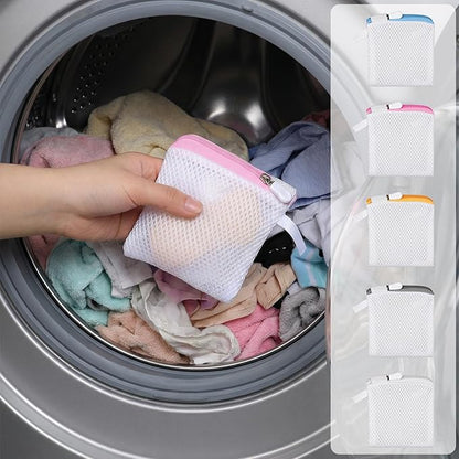 5 Pcs Small Mesh Laundry Bags Delicate Laundry Bag Durable Lingerie Bags for Washing Delicates Foldable Laundry Bag with Zipper for Clothing Socks Bra Storage Home Travel 3.9 x 4.3 Inch