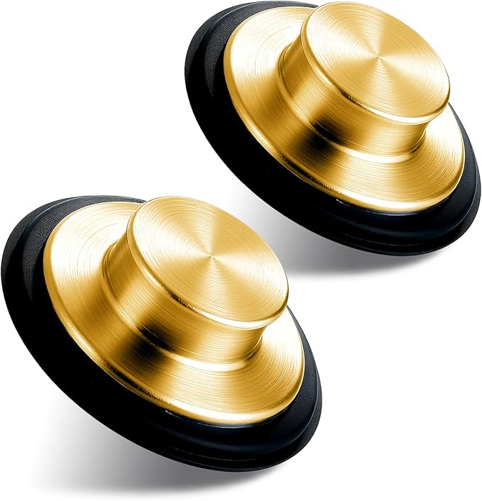 2 Pack 3 3/8 inch (86 mm) Stainless Steel Sink Stopper, Kitchen Garbage Disposal Plug with Wide Rim, Fits Standard 3.5 Inch Drains, Durable and Rustproof - Gold