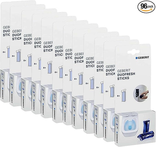 Geberit Duofresh Sticks, Toilet Stones, Fresh Fragrance and Hygienic Cleanliness, Blue, Pack of 96, Toilet Cleaner, Cleaning Device, Toilet Tabs