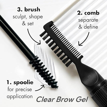 LAVONE Eyebrow Pencil Kit with Microblading Pen, Clear Gel, Eyeliner, Dual-ended Brush, Waterproof, Smudge Proof, Long Lasting Makeup Formula, Eyebrow Pencils for Women - Soft Brown