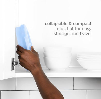 Ubbi Collapsible Microwave Steam Sterilizer for Baby Bottles, Breast Pump Accessories & Pacifiers, Reusable Silicone Steam Bag for Travel or Home Use, Fits Up to 5 Baby Bottles, Blue