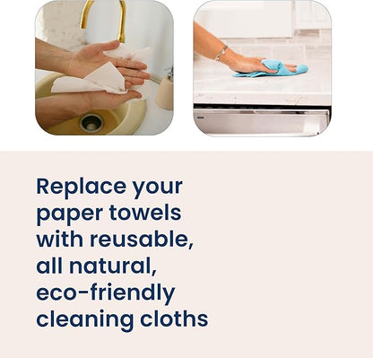 Truly Free Reusable Cleaning Cloth, 2 Pack - Multipurpose Super Absorbent, Reusable, Durable, Washable Kitchen Towels, Cleaning Rags, Cloth Wipes, Wash Rags, Car Wipes Cleaning Supplies, 14x10”