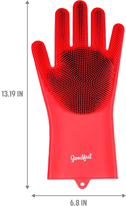 Goodful Silicone Kitchen Rubber Gloves, Oversized, Reusable, Waterproof