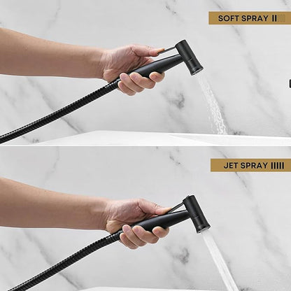 Purrfectzone Black Bidet Sprayer for Toilet, Handheld Shower Kit, Easy-to-Install Toilet Handheld Set, Hand Held Stainless Steel with Adjustable Flow, Cloth Diaper Sprayer Shattaf