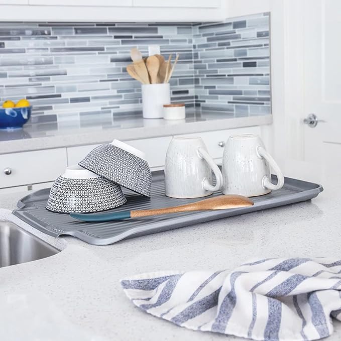 Better Houseware Drain Boards for Kitchen Counter White Dish Drain Board Shields Countertops from Water Damage, Space Efficient 19.5"x15.5"x1.25"
