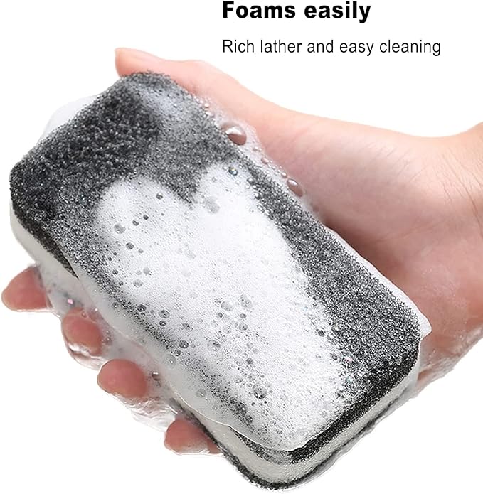 Kitchen Dishwashing Sponge Individually Wrapped Sponges, Bulk Non Scratch Scouring Pad Odor-Free Dish Sponges for Washing Dishes Wipes for Household Cleaning Dishes Travel Apartments (Black- 600 Pack)