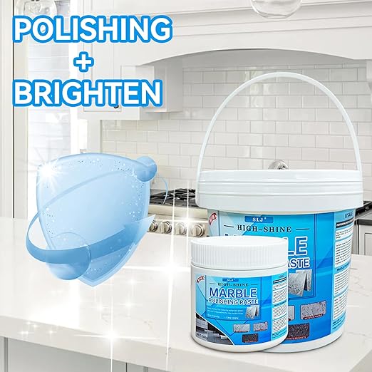Granite Polishing Paste, Marble Cleaner Countertop, Stone Etch Remover - Professional Polish Compound for Granite, Marble, Quartz & Natural Stone | New Polishing Upgrade, Easier to Use
