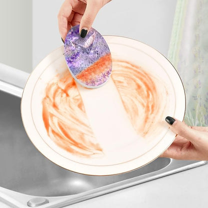 Hummingbird Kitchen Scrub Sponges, Pop-up Kitchen Cleaning Sponges Reusable Dish Washing Sponges for Bathroom Household Cleaning 3 Pack - Non Scratch Scrubber