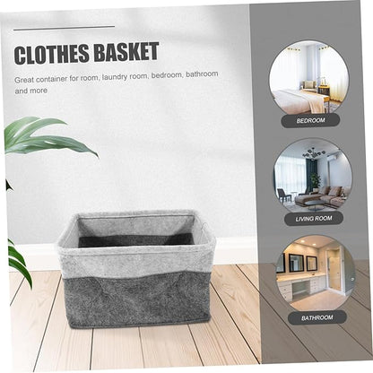 Felt Woven Basket for Laundry Large Foldable Bathroom Closet Hanger Space-saving Organizer