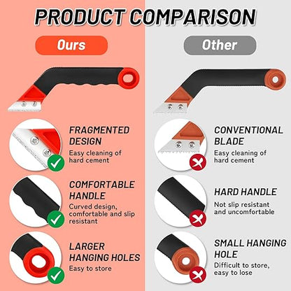 15pcs Grout Removal Tool with Upgraded Handle & 8 Blades Grout Saw Kit Effortless Tile Grout Cleaner for Bathroom, Shower, Floor Repair