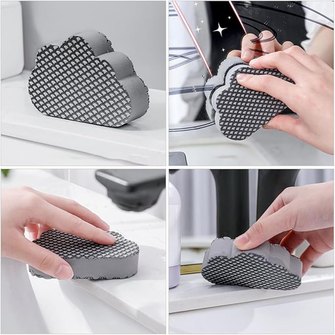 2pcs Kitchen Sponge Scrubbers Cloud Shape Pot Scrubber and Mirror Cleaner for Bathroom and Cookware Cleaning Home Washing Tool