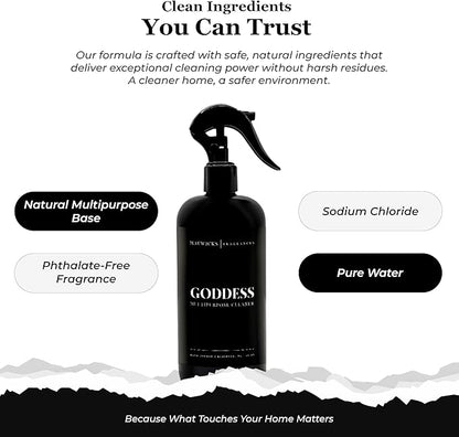 Fragrances All Purpose Cleaner Spray (Goddess) 16 Oz – Multipurpose Surface Cleaning Spray for Kitchen, Bathroom, Floors and Counters, Home and Office, Natural and Non-Toxic