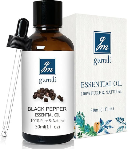 GM Gumili Black Pepper Essential Oil 1 Oz – 100% Pure Natural Black Pepper Oil for Diffuser