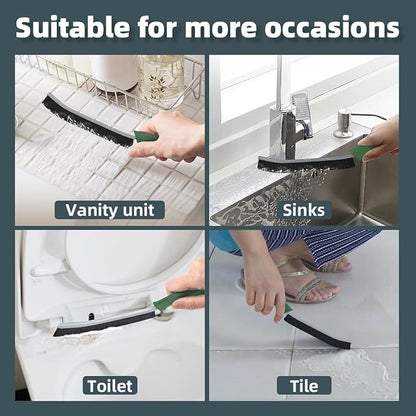 Toilet Brush, 4Pcs Bathroom Cleaning Brush, Toilet Scrubber, Deep Toilet Bowl Brush with Hanging Hole, Multifunctional Gap Cleaning Brush, Bristles for Kitchen Sinks, Tub,Shower (4, Green)