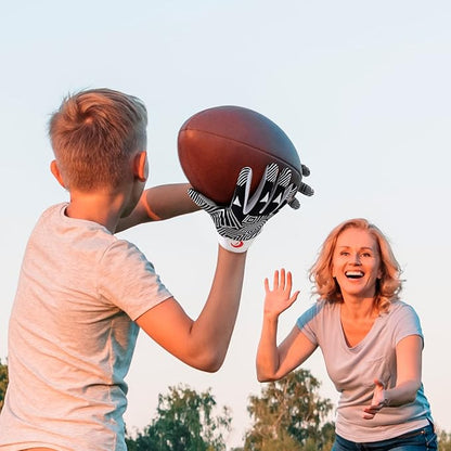 Youth Football Gloves Kids Silicone Grip Receiver Gloves with Super Stick Ability for Best Game Experience