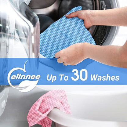 Disposable Dish Cloths Paper Towels, Domestic Cleaning Towels, Multipurpose Quick-Dry Rag Dish Cloths Heavy Duty Handy Wipes for Kitchen 75 Count 14.2"X15.7", Blue