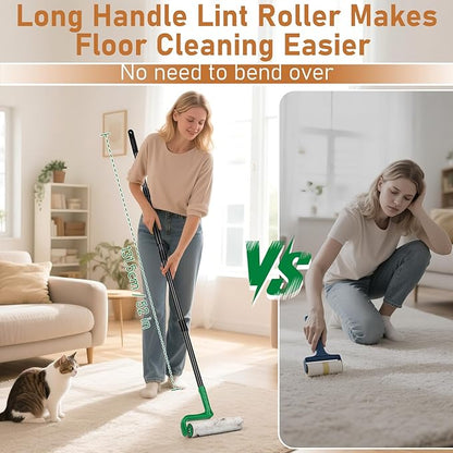 Large Lint Roller Refills for Lint Remover,4 Pack 10 Inch Big Lint Roller Refill Compatible with Evercare Mega Roller Cleaning for Carpets, Furniture, Pet Hair
