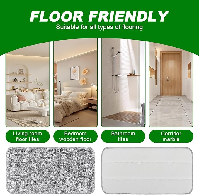 6 Pack Microfiber Steam Mop Pads Compatible with FEPPO, FODFINU & Seyola Series Steam Mop, Washable & Reusable Microfiber Steam Mop Cloth for All Types of Floors, Steam mop Attachments(6 Pack, grey)