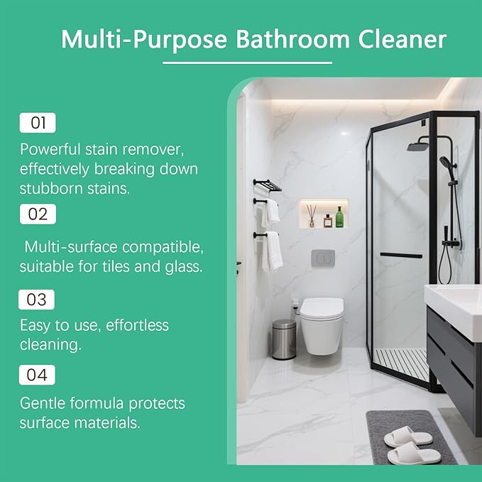 Bathroom Descaler Foam Cleaner, 2025 New Multipurpose Bathroom Foam Cleaner Stubborn Stains Cleaner, Bathrooms Descaler Cleaner Spray Easy Clean Foaming Toilet Bowl Cleaner