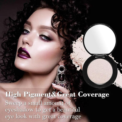 MEICOLY Champagne Shimmer Eyeshadow with Mirror,Shimmer Sparkly Eye Shadow Palette,Pressed Powder Single Eyeshadow for Women and Girls,Eye Makeup Eyelid Color,Long Wearing,Waterproof